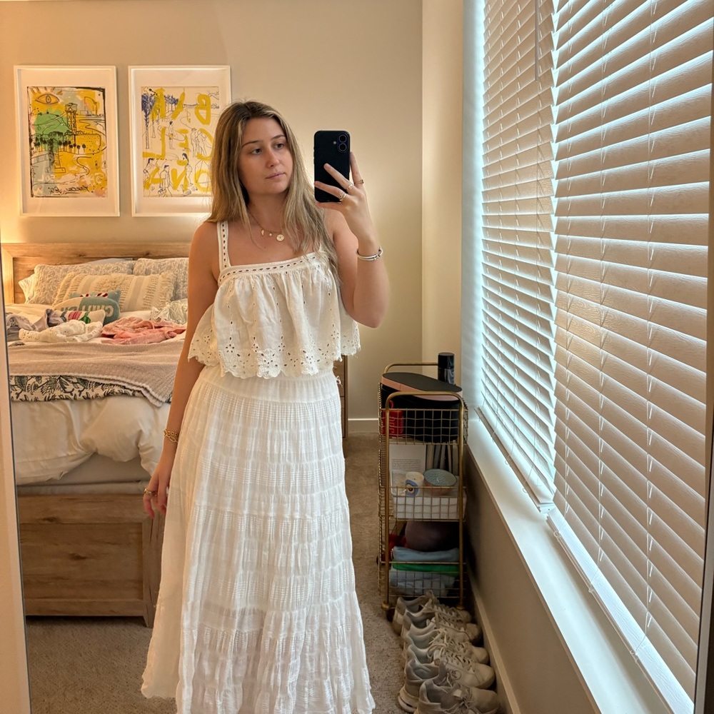 Zara Cream Eyelet tank